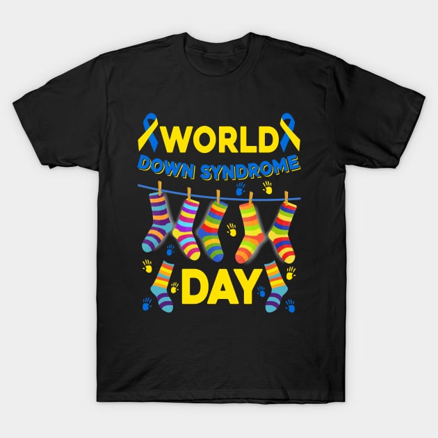 Cool Socks World Down Syndrome Awareness T-Shirt by nadinecarolin71415
